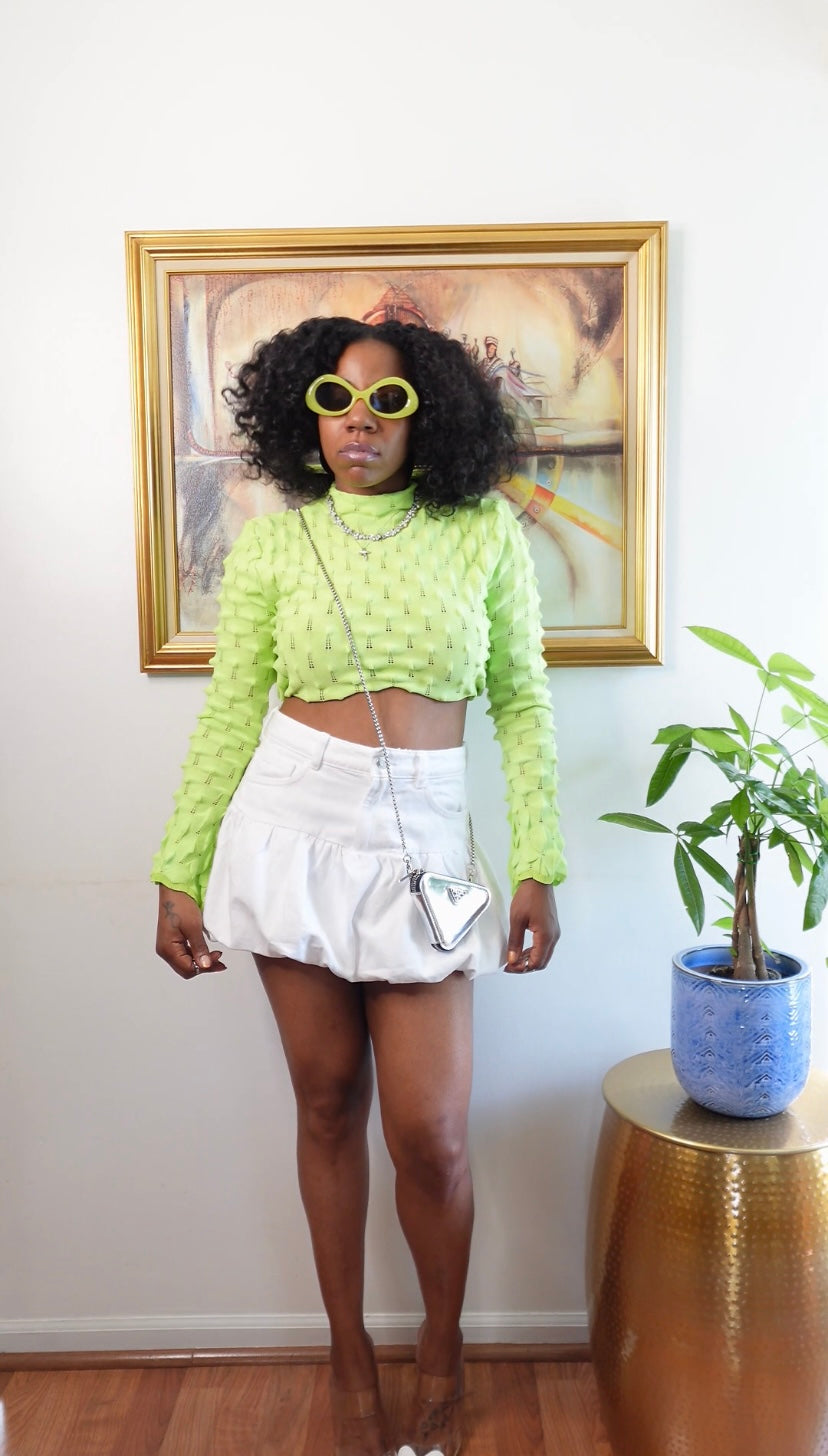 Fitted Long Sleeve Bubble Shirt