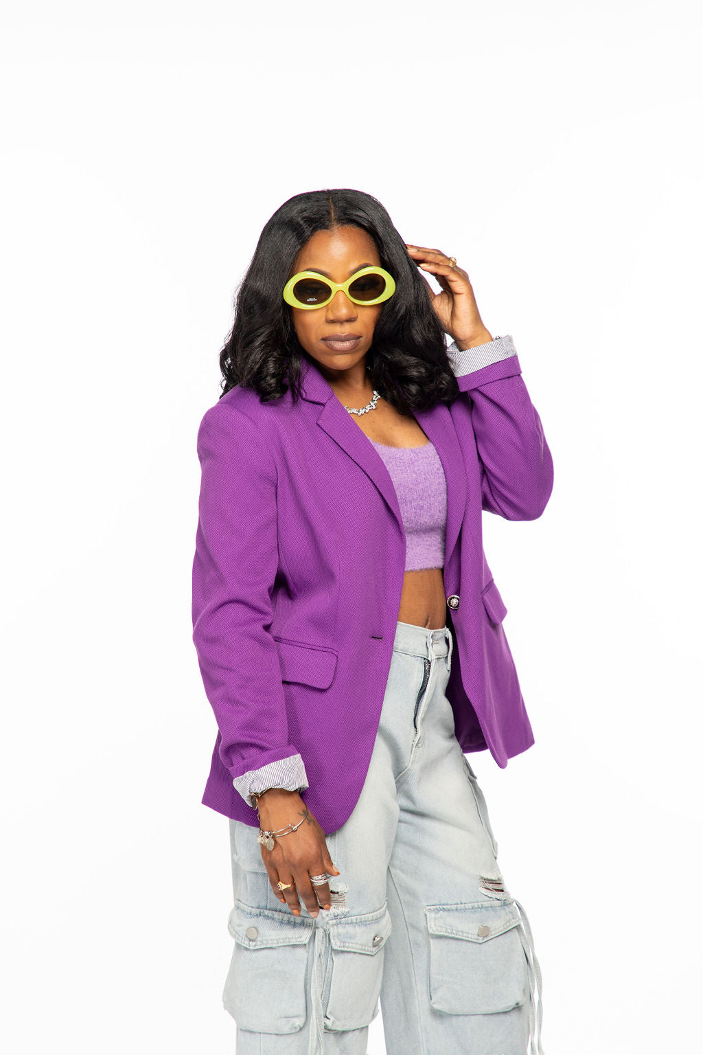 Knitted Purple Crop Top